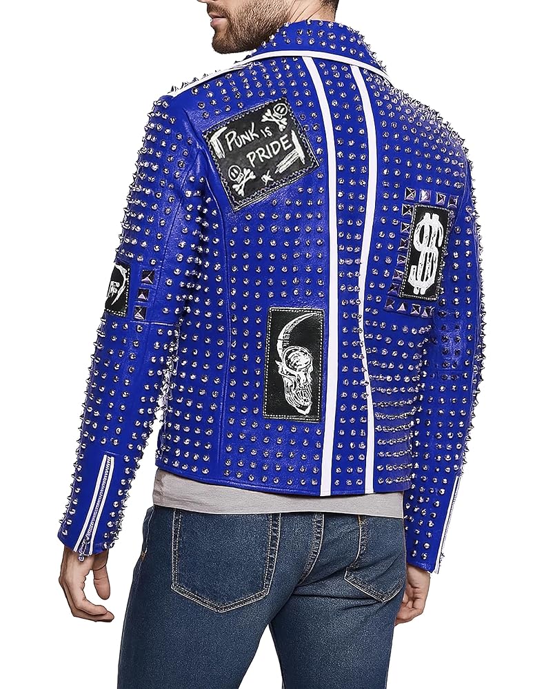 【punk leather jaket short】 Women Studded Punk Rock Jacket Biker Motorcyclist Short